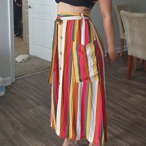 Striper Maxi skirt